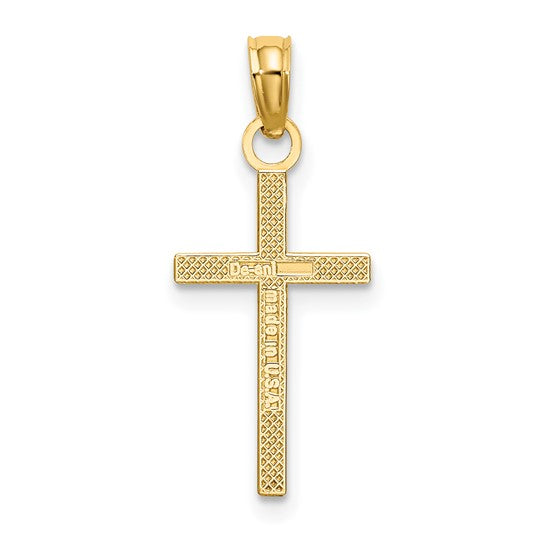 10kt yellow Gold Polished Small Cross Charm