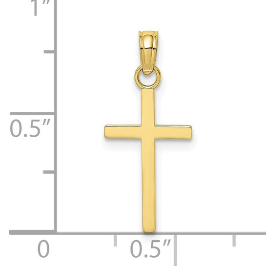 10kt yellow Gold Polished Small Cross Charm