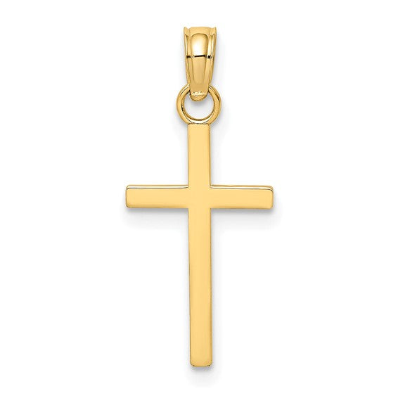 10kt yellow Gold Polished Small Cross Charm
