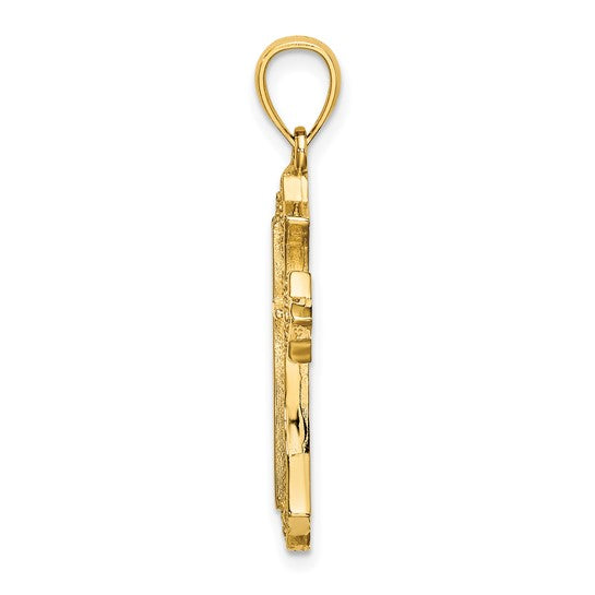 10kt Yellow Gold Beaded Cross Charm