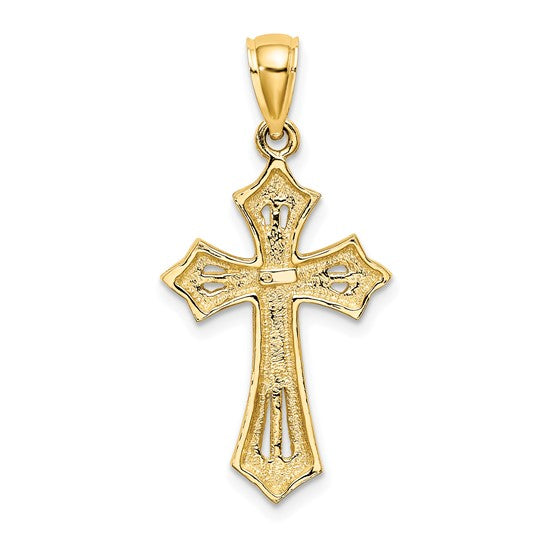 10kt Yellow Gold Beaded Cross Charm