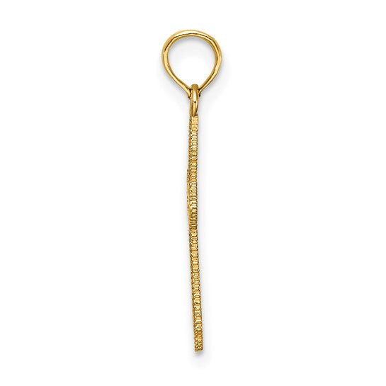 10kt Yellow Gold  D/C w/ Beaded Edge Cross Charm
