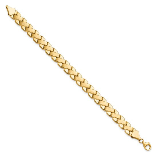 10kt Yellow Gold Polished and Brushed Fancy Bracelet
