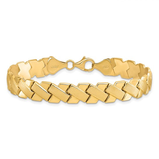 10kt Yellow Gold Polished and Brushed Fancy Bracelet