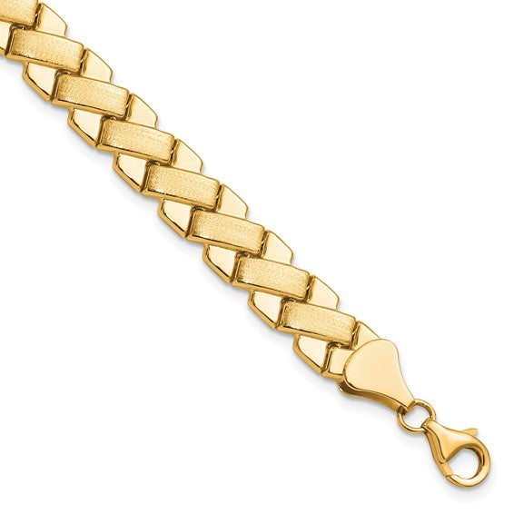 10kt Yellow Gold Polished and Brushed Fancy Bracelet