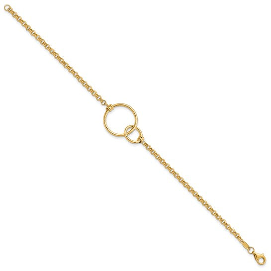 Leslie's 10k Polished interlocking Circles Link Bracelet