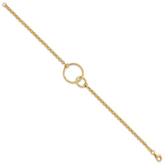 Leslie's 10k Polished interlocking Circles Link Bracelet