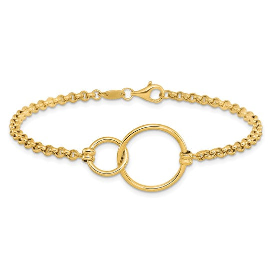 Leslie's 10k Polished interlocking Circles Link Bracelet