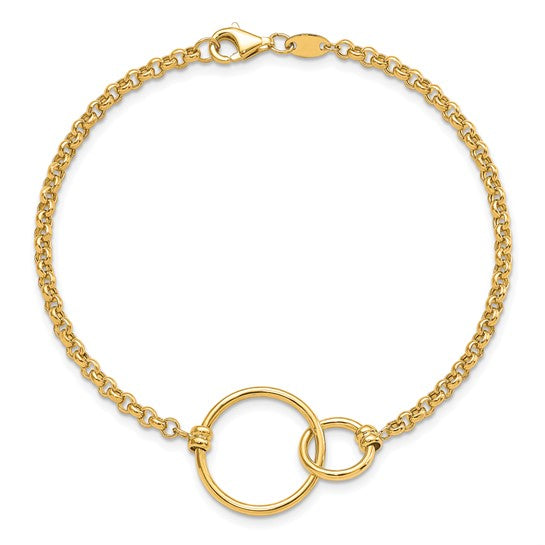 Leslie's 10k Polished interlocking Circles Link Bracelet