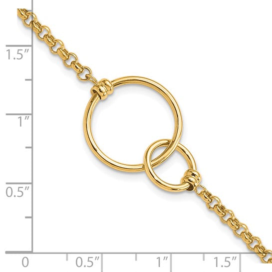 Leslie's 10k Polished interlocking Circles Link Bracelet