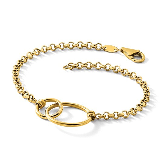 Leslie's 10k Polished interlocking Circles Link Bracelet