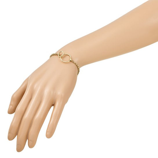 Leslie's 10k Polished interlocking Circles Link Bracelet