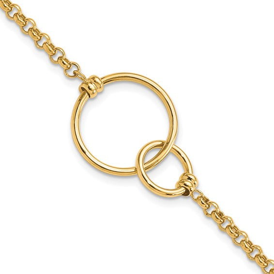 Leslie's 10k Polished interlocking Circles Link Bracelet