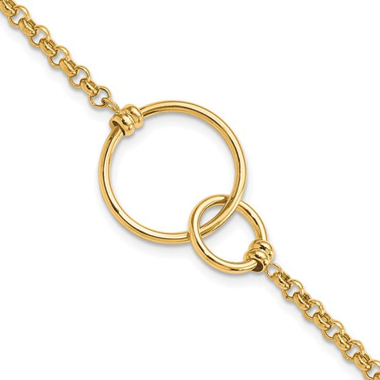 Leslie's 10k Polished interlocking Circles Link Bracelet