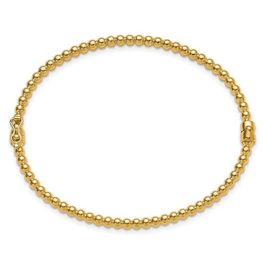 Leslie's 10KT Polished Beaded Hinged Bangle