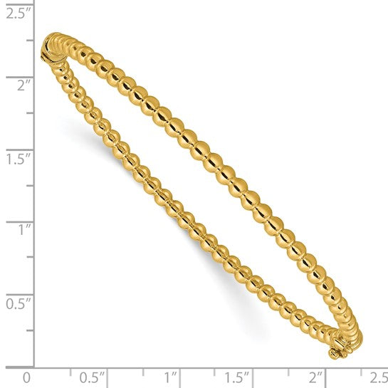 Leslie's 10KT Polished Beaded Hinged Bangle