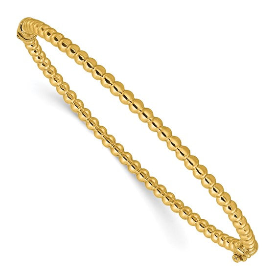Leslie's 10KT Polished Beaded Hinged Bangle