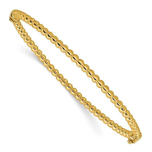 Leslie's 10KT Polished Beaded Hinged Bangle