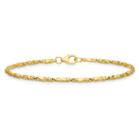 Leslie's 10KT Polished Fancy Link Bracelet