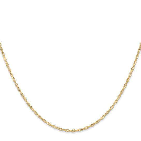 14KT Yellow Gold 18 inch Carded 1.35mm Cable Rope with Spring Ring Clasp Chain