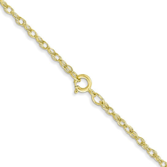 14KT Yellow Gold 18 inch Carded 1.35mm Cable Rope with Spring Ring Clasp Chain