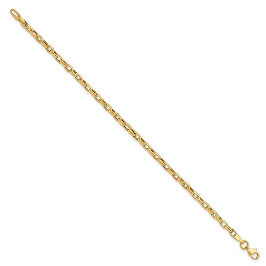 10kt 2 mm Fancy Square Cable Link 7.25 inch Bracelet