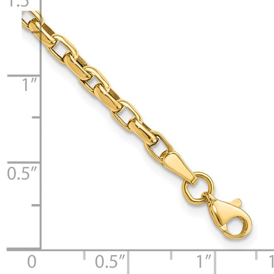 10kt 2 mm Fancy Square Cable Link 7.25 inch Bracelet