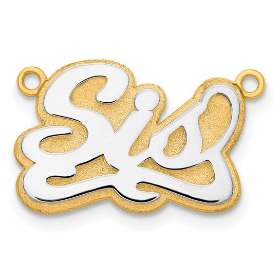 10kt 3D Two-tone Polished Name Plate