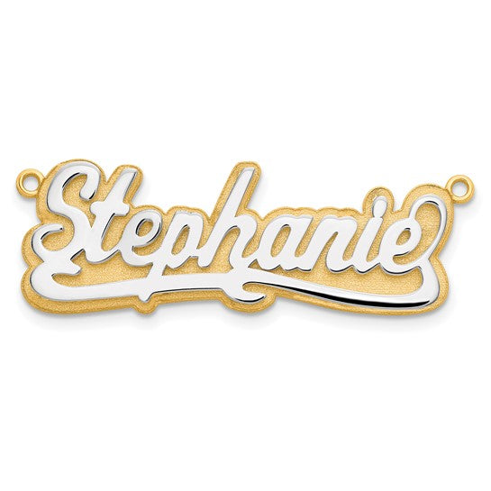10kt 3D Two-tone Polished Name Plate