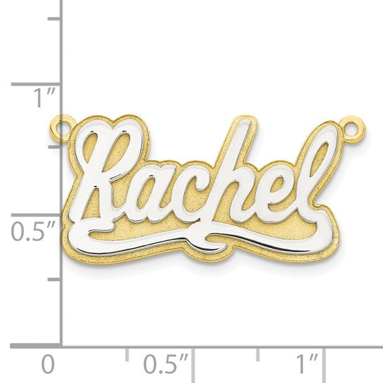 10kt 3D Two-tone Polished Name Plate