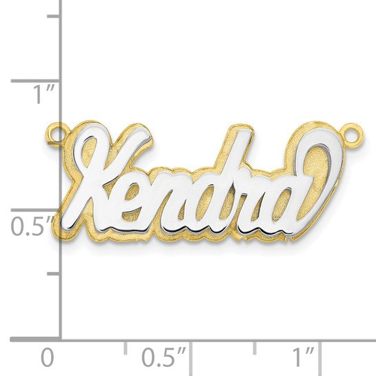 10kt 3D Two-tone Polished Name Plate