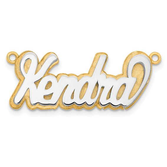 10kt 3D Two-tone Polished Name Plate