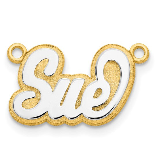 10kt 3D Two-tone Polished Name Plate