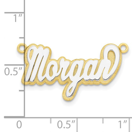 10kt 3D Two-tone Polished Name Plate