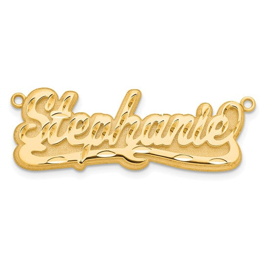 10kt Yellow Gold 3D Diamond-cut Name Plate