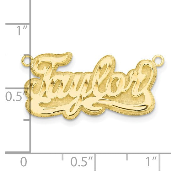 10kt Yellow Gold 3D Diamond-cut Name Plate