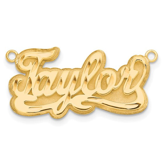 10kt Yellow Gold 3D Diamond-cut Name Plate