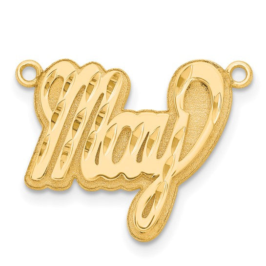 10kt Yellow Gold 3D Diamond-cut Name Plate