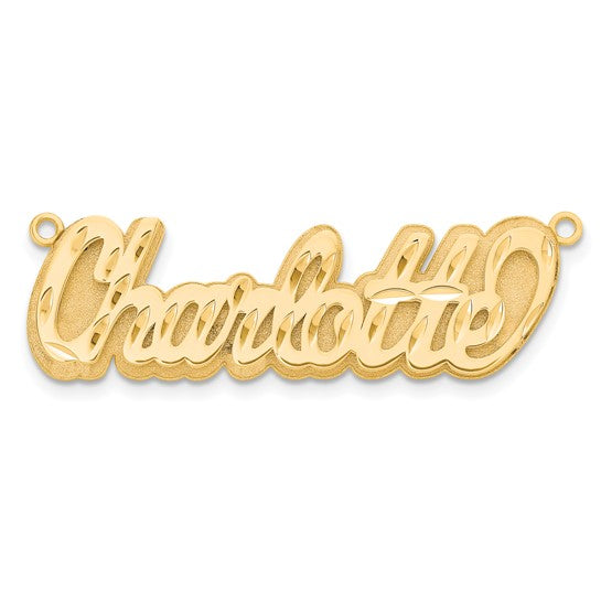 10kt Yellow Gold 3D Diamond-cut Name Plate
