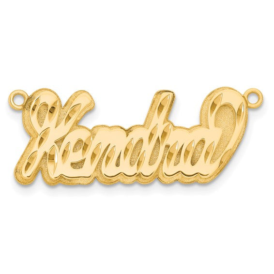 10kt Yellow Gold 3D Diamond-cut Name Plate