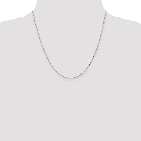 14kt White Gold 1.0mm D/C Wheat Chain