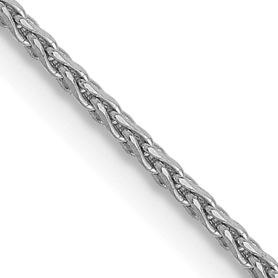 14KT White Gold 1.0mm D/C Wheat Chain
