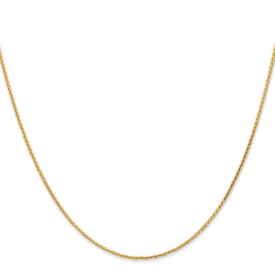 14kt Yellow Gold 1.0mm D/C Wheat Chain
