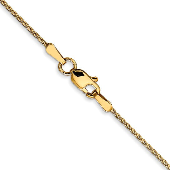 14kt Yellow Gold 1.0mm D/C Wheat Chain