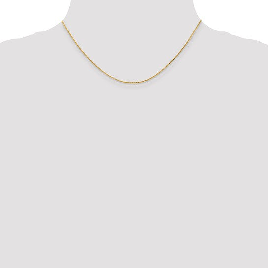 14KT Yellow Gold 1.0mm D/C Wheat Chain