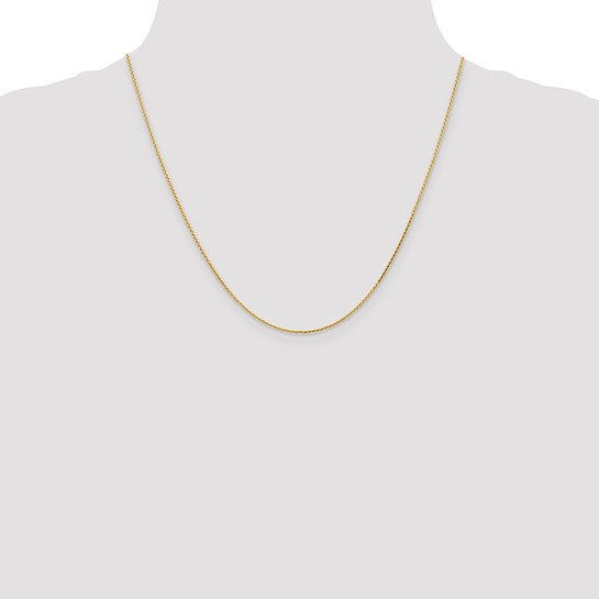 14KT Yellow Gold 1.0mm D/C Wheat Chain