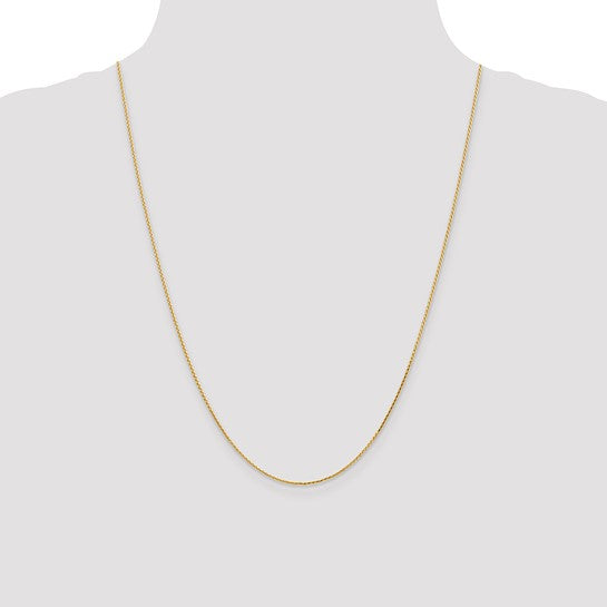 14KT Yellow Gold 1.0mm D/C Wheat Chain