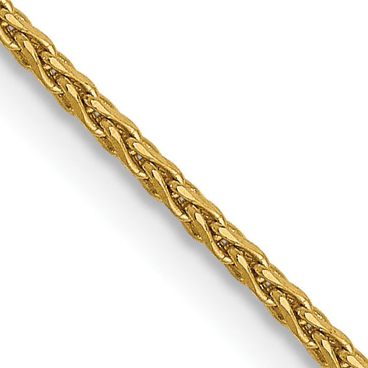 14KT Yellow Gold 1.0mm D/C Wheat Chain