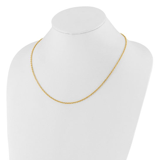 14kt Yellow Gold Adjustable 2.5mm Semi-Solid D/C Cable Chain