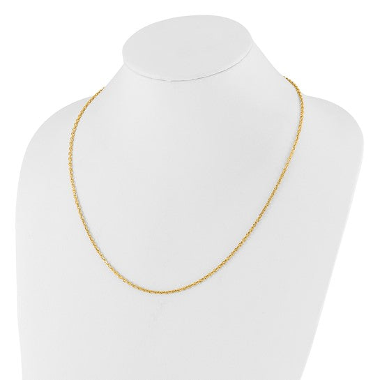 14kt Yellow Gold Adjustable 2.5mm Semi-Solid D/C Cable Chain